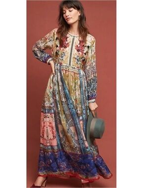 Anthropologie Bhanuni by Jyoti Dorais Bohemian Maxi Dress Sz S